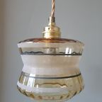 Vintage Hanglamp - Amberkleurig Glas Met Frosted Textuur thumbnail 4