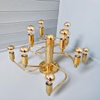 Design Plafondlamp/Kroonluchter Van Messing, Jaren 70 thumbnail 14