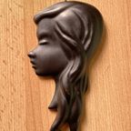 Wall Hanger Ceramic Female Head 1960S thumbnail 2