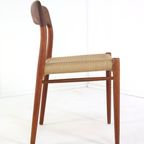 Set 4 Niels Otto Moller Stoelen Model 75 Möller Vintage Papercord thumbnail 8