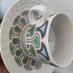 Retro Hanglamp Kop En Schotel Groen Blauw Wit thumbnail 2