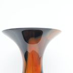 Grote Vintage Vaas Glas Zwart Oranje thumbnail 8