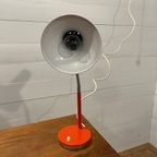 Vintage Metalen Bureaulamp Oranje - Hongarije 1960 thumbnail 3