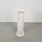 Vintage Art Deco Carrara Marmer Zuil Side Table ’60 Italy thumbnail 4