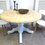 Prachtige Landelijke Ronde Eiken Tafel thumbnail 4