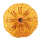 Art Deco Oranje Taartschotel Parelmoer Gebak Schaal Depression Glass thumbnail 4