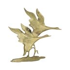 Messing Opvliegende Ganzen Mid Century Muurdecoratie Vogels thumbnail 13