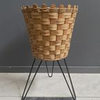 Wicker Basket On Metal Legs 1970S thumbnail 7