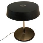 Midcentury Modern - Table Lamp - Black Base That Support A Gray Shade On A Chrome Upright thumbnail 4