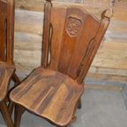 Robuuste Eiken Stoelen Set Van 4 Donker thumbnail 5