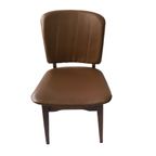 Set Van 4 Vintage Eetkamerstoelen Teakhout/Bruin Skai, Jaren '60 thumbnail 3