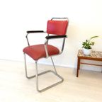 Vintage Stoel Industrieel Gispen Stijl Eetkamerstoel Chroom thumbnail 2