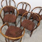 Six Vintage Bamboo Chairs thumbnail 4