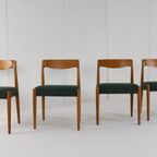 Set Van 4 Deense Stoelen Eetkamerstoelen 'bjerremose' Vintage Reupholstered thumbnail 6