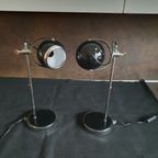 Vintage - Eye Ball - Bureaulamp - Bollamp - Verstelbaar - 2X thumbnail 2