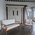 Deense Design 2-zits Bank & Fauteuil Hans Wegner Voor Getama thumbnail 2