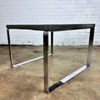 Vintage Salontafel Peter Draenert, Leisteen + Chrome, Grijs + Zilver- 2 Stuks thumbnail 7