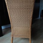 Ronde Massief Houten Eettafel Wit + 4 Rieten Stoelen Origineel Loom Furniture thumbnail 3