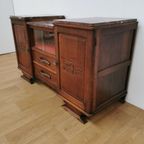 Vintage Mid Century Art Deco Tv Meubel, Dressoir Marmer Blad thumbnail 3