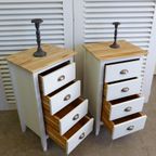 Mooi Set Van 2 Grote Witte Landelijke Lade Nachtkastjes thumbnail 6