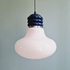 Vintage Witte Opaline Hanglamp, Jaren 70 thumbnail 2