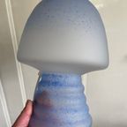 Peill Putzler (?) Glas Mushroomlamp Gespikkeld Blauw , Mat / Satijn Jaren 60-70 Design Glazen Lam thumbnail 10