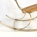 Vintage Schommelstoel Messing Bentwood Regency Stijl Design thumbnail 4