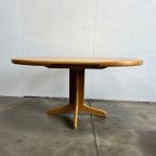 Vintage Ronde Uitschuifbare Eettafel, Licht Eiken. thumbnail 6
