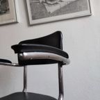 Vintage Kinder Kappersstoel 1950 Gispen Stijl Chroom & Zwart Barber Chair Children thumbnail 10
