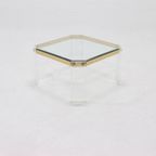 French Acrylic And Gold Plated Glass Coffee Table 1970S thumbnail 3