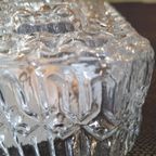 Vintage Plafoniere, Plafond Lamp In Reliëf Glas, Vierkant thumbnail 6