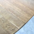 Brutalist Ovale Eettafel | Vintage Tafel | Eiken | Verlengbaar thumbnail 10