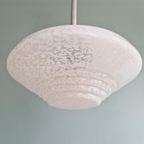 Art Deco Hanglamp In Wit Gespikkeld Glas, Jaren 30 thumbnail 4