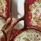 Set Brocante Vintage Franse Louis Xv Stoeltjes, Fauteuils Set Prijs thumbnail 10