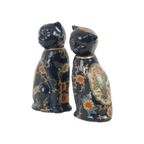 Vintage Chinees Porselein Koppel Katten Poezen Beelden Raku thumbnail 3