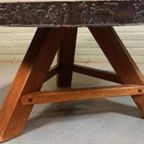 Vintage Brutalist Salontafel, Rond thumbnail 14