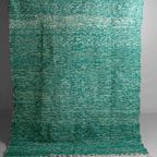 Vintage Mid-Century Handgeknoopt Groen Vloerkleed In Wol thumbnail 10