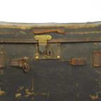 Vintage Oude Leren Koffer | Hutkoffer thumbnail 4