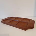 Vintage Teakhouten Snack Bar Dienblad Tapas Schaal thumbnail 3