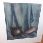 *a J Ter Veld 48 Aquarel Oud Schilderij Stilleven Ingelijst thumbnail 4
