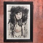 Original Signed Pablo Fergo Charcoal Watercolor Painting Drawing On Paper thumbnail 2