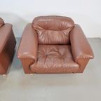 Set 2 De Sede Ds 101 Fauteuils Leer Fauteuil ’70 Nekleer thumbnail 7