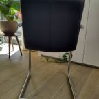 Nette Design Sledestoelen, Zwart Leer Met Rvs Frame thumbnail 5