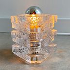 Vintage Glazen Peill & Putzler Tafellamp / Lamp, Ijsglas thumbnail 8