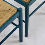 Set Of 2 Vico Magistretti Style Stained Wood And Rush Dining Chairs 1960S thumbnail 11