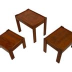 Vintage Set Van 3 Bijzettafels Nesting Grenen Hout Jaren 60 thumbnail 17