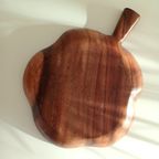 Vintage '70 Teak Schaal Eikenblad, Handgemaakt thumbnail 6