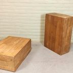 2 Rustieke Houten Salontafels Bijzettafels Nachtkastjes thumbnail 11