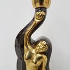 Vintage Brass Sculptural Naked Female Figurine Table Lamp - 1970s thumbnail 3