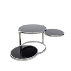 Mc48 – Salontafel – 3 Bladen – Zwart Glas – Jaren 80 thumbnail 4